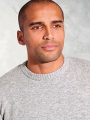 Brook Taverner Grey Lambswool Crew Neck Jumper - Image 2 of 3