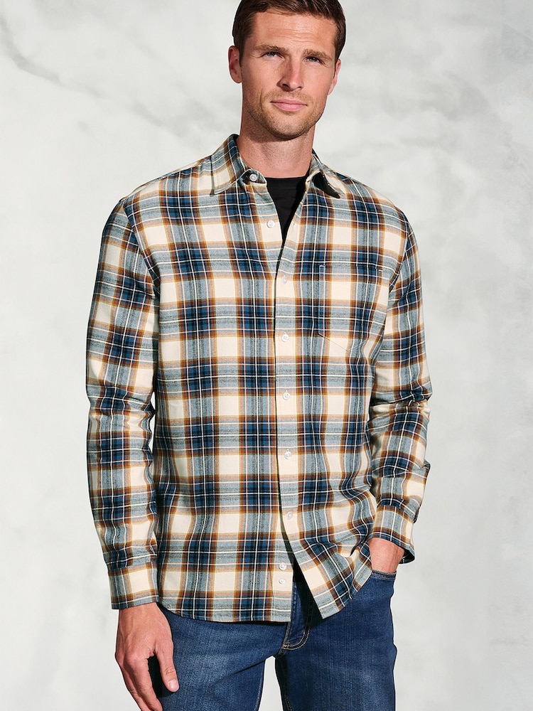 Brook Taverner Natural Multi-Check Check Cotton Shirt - Image 1 of 6 Brook Taverner Natural Multi-Check Check Cotton Shirt - Image 1 of 6