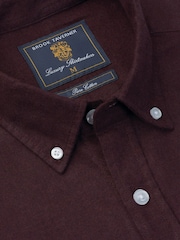 Brook Taverner Red Melange Brushed Shirt - Image 4 of 5