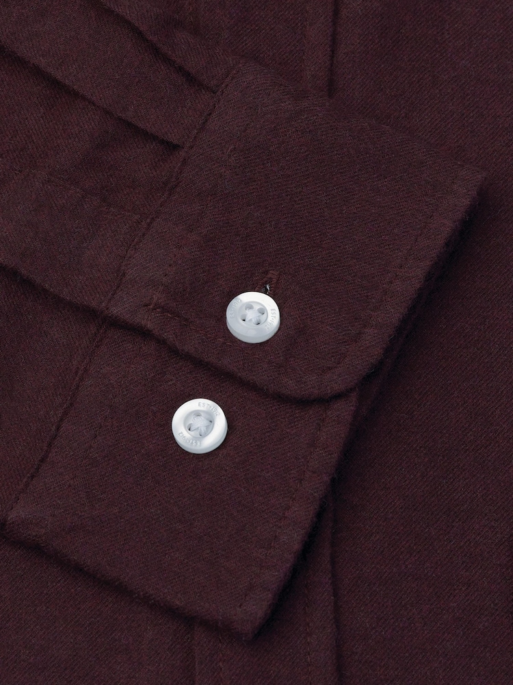 Brook Taverner Red Melange Brushed Shirt - Image 5 of 5 Brook Taverner Red Melange Brushed Shirt - Image 5 of 5