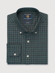 Brook Taverner Green Small Tattersall Check Cotton Shirt - Image 3 of 5