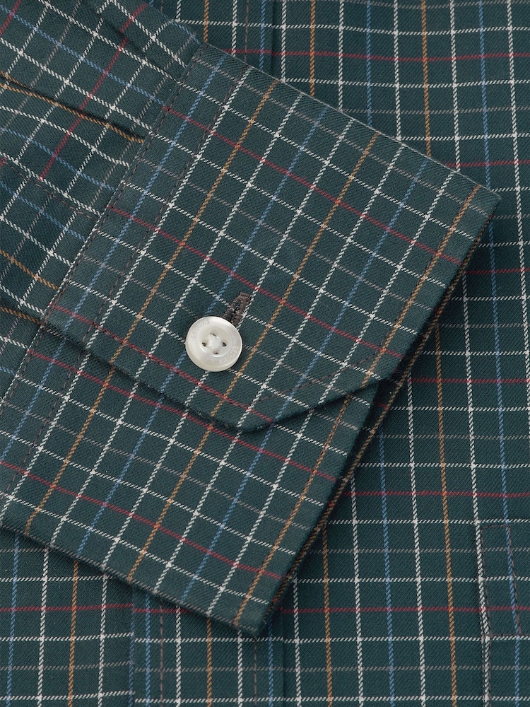 Brook Taverner Green Small Tattersall Check Cotton Shirt - Image 5 of 5 Brook Taverner Green Small Tattersall Check Cotton Shirt - Image 5 of 5
