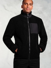 Brook Taverner Black Zip Through Borg Fleece - Image 1 of 3