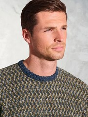 Brook Taverner Green Textured Nep Lambswool Crew Neck Jumper - Image 3 of 3
