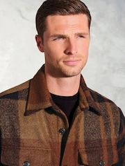 Brook Taverner Brown Rustic Check Overshirt - Image 3 of 5