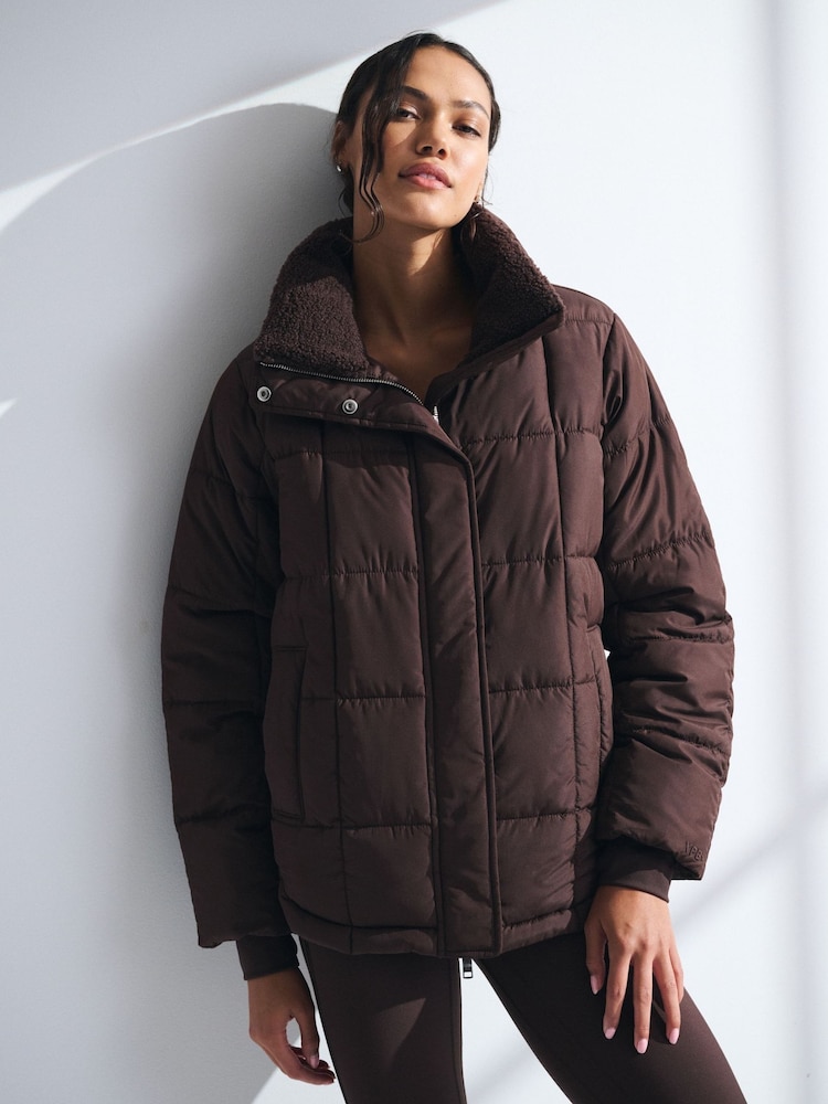 YPB Abercrombie & Fitch Brown Puffer Jacket - Image 1 of 7
