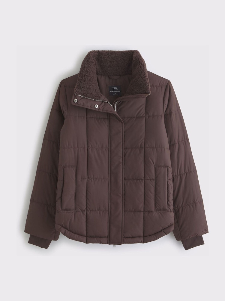 YPB Abercrombie & Fitch Brown Puffer Jacket - Image 7 of 7
