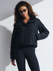 YPB Abercrombie & Fitch Black Mini Puffer Jacket - Image 1 of 7