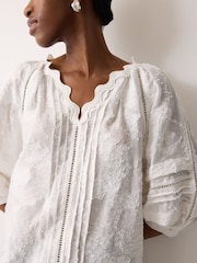 Jigsaw White Textured Jacquard Top - Image 4 of 5