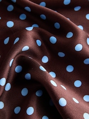 Chocolate Brown/Blue Polka Dot Lace Trim Cami Top - Image 2 of 3