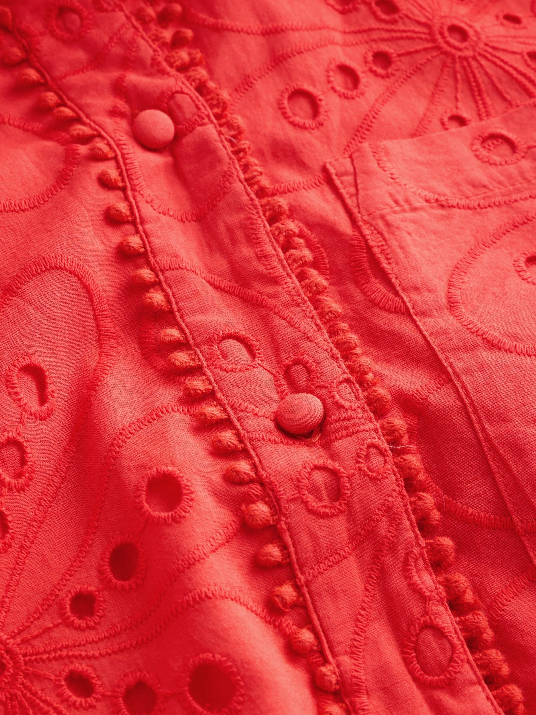 Buy Red Broderie Tie Waist Shirt Dress from Next Jordan