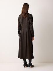 Jigsaw Brown Relaxed Drape Shirt Dress - Image 2 of 6