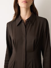 Jigsaw Brown Relaxed Drape Shirt Dress - Image 4 of 6