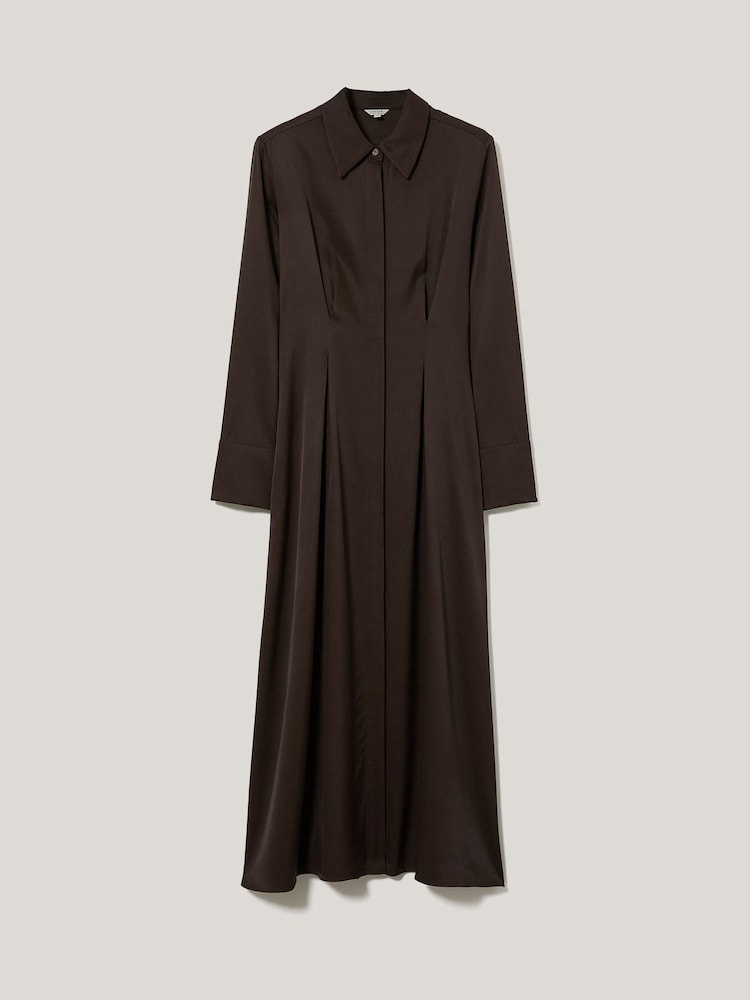 Jigsaw Brown Relaxed Drape Shirt Dress - Image 6 of 6 Jigsaw Brown Relaxed Drape Shirt Dress - Image 6 of 6