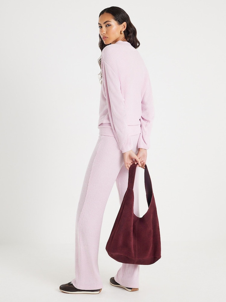 River Island Pink Batwing Knitted Lounge Set - Image 2 of 4