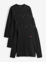 HUGO Black Long Sleeve 3 Pack Logo T-Shirts - Image 1 of 4