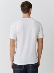 HUGO White Stacked Logo Pocket T-Shirt - Image 3 of 4