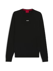 HUGO Black Long Sleeve Logo Jumper - Image 5 of 5