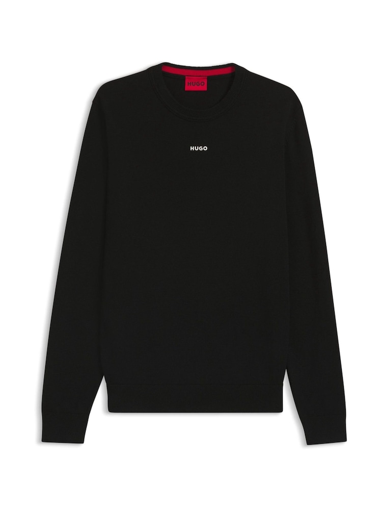 HUGO Black Long Sleeve Logo Jumper - Image 5 of 5