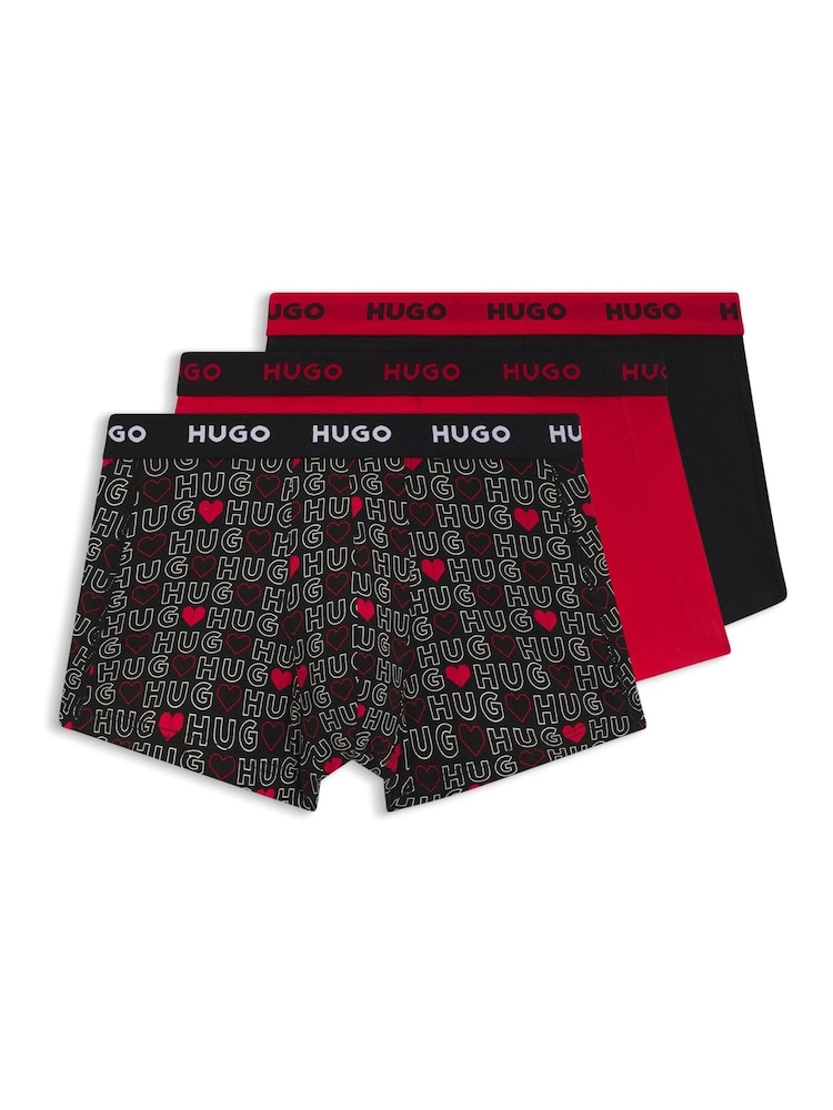 HUGO Red Stretch Cotton Boxers 3 Pack - Image 1 of 1 HUGO Red Stretch Cotton Boxers 3 Pack - Image 1 of 1