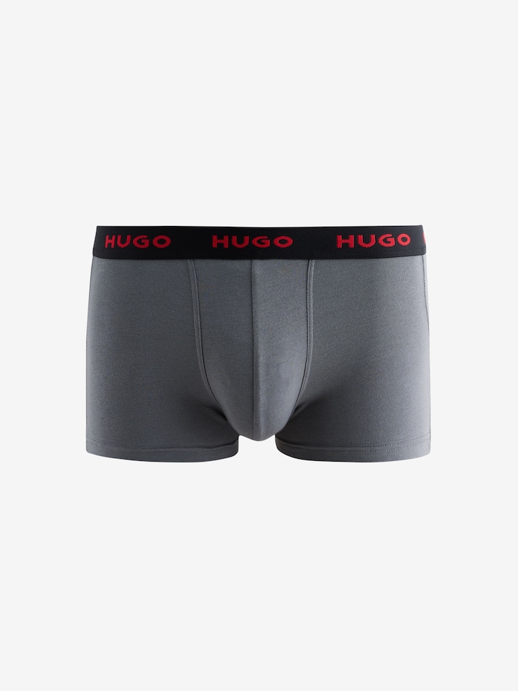 HUGO Black Stretch Cotton Boxers  3 Pack - Image 2 of 4