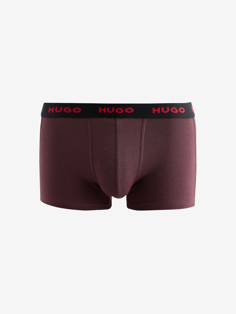 HUGO Black Stretch Cotton Boxers  3 Pack - Image 4 of 4