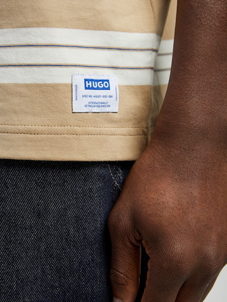HUGO Natural Striped T-Shirt - Image 4 of 4