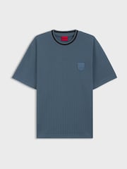 HUGO Blue Tipped Knitted T-Shirt - Image 4 of 4