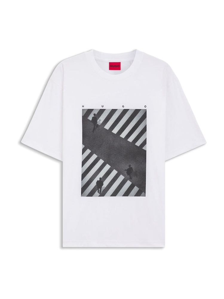 HUGO White Relaxed Fit Logo T-Shirt - Image 1 of 1 HUGO White Relaxed Fit Logo T-Shirt - Image 1 of 1