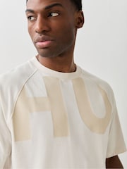 HUGO White Large Logo Printed T-Shirt - Image 4 of 5