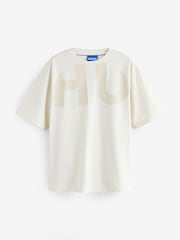 HUGO White Large Logo Printed T-Shirt - Image 5 of 5