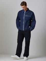 HUGO Blue Zip Through Denim Jacket - Image 2 of 6