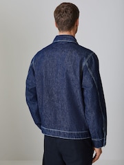 HUGO Blue Zip Through Denim Jacket - Image 3 of 6