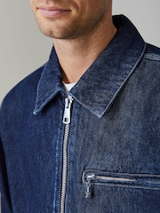 HUGO Glidelås Gjennomgående Denimjakke - Bilde 4 av 6