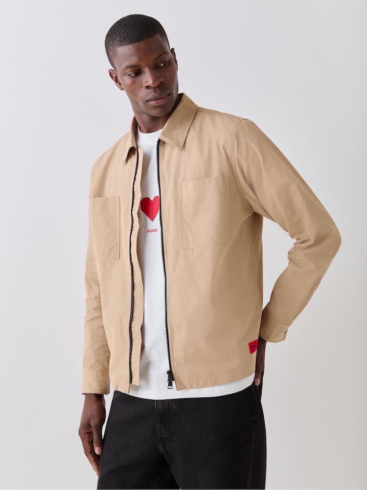 טבעי - HUGO עליונית עם רוכסן לכל האורך - תמונה 2 מתוך 8