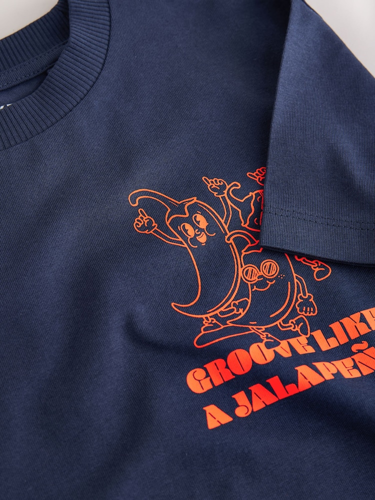 Orange Dancing Chillies Short Sleeve Back Print T-Shirt (3mths-7yrs) - Image 4 of 4 Orange Dancing Chillies Short Sleeve Back Print T-Shirt (3mths-7yrs) - Image 4 of 4