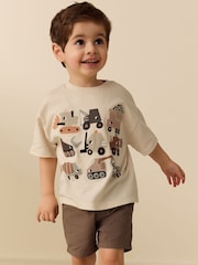 White Neutral Diggers Short Sleeve Appliqué T-Shirt (3mths-7yrs) - Image 1 of 8