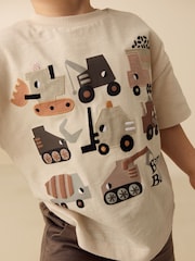 White Neutral Diggers Short Sleeve Appliqué T-Shirt (3mths-7yrs) - Image 4 of 8
