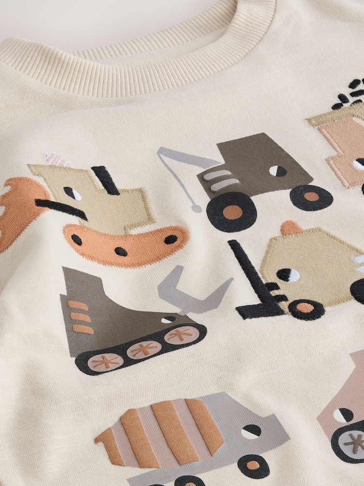 White Neutral Diggers Short Sleeve Appliqué T-Shirt (3mths-7yrs) - Image 8 of 8