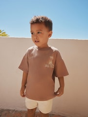 Neutral / Tan Wild Vibes Tiger Short Sleeve Back Print T-Shirt (3mths-7yrs) - Image 4 of 11