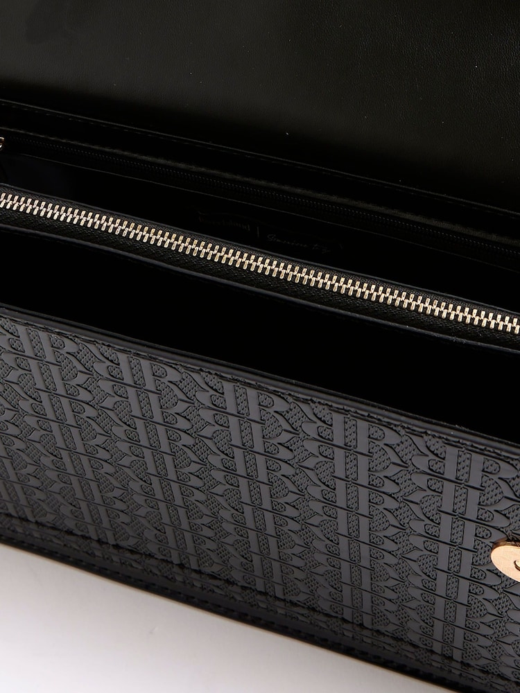 River Island Black Patent Logo Panelled Shoulder Bag - Image 6 of 6 River Island Black Patent Logo Panelled Shoulder Bag - Image 6 of 6