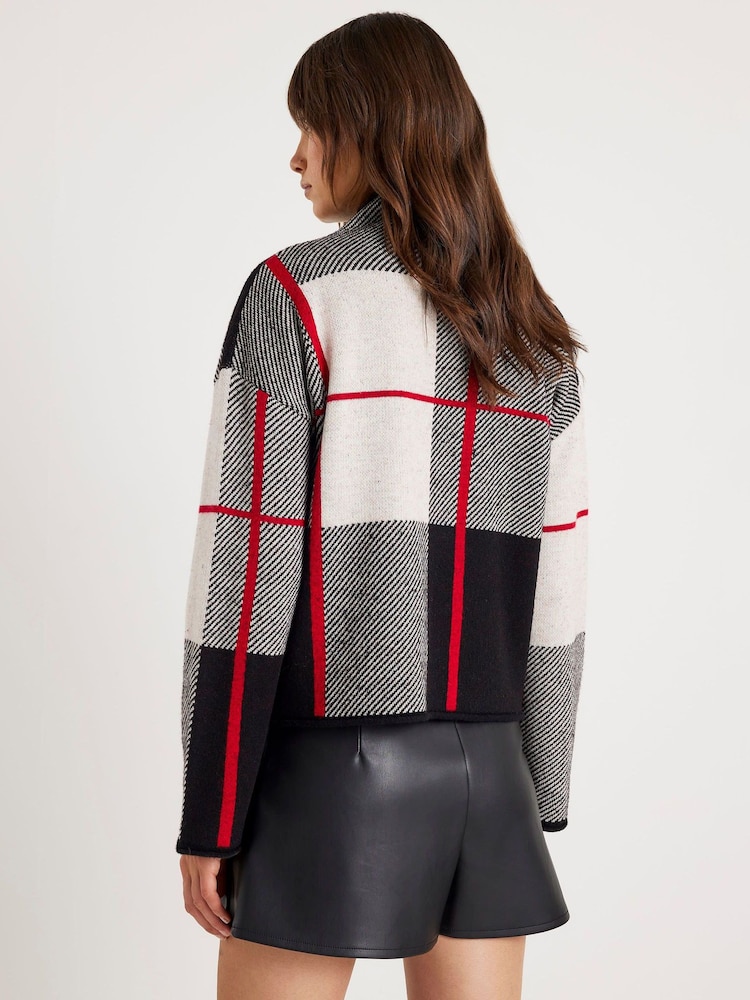 River Island Black Check High Neck Jumper - Image 2 of 4