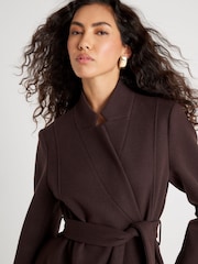 River Island Brown Notch Collar Belted Wrap Coat - Image 7 of 7