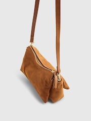 River Island Brown Leather Triple Compartment Cross Body Bag - Image 3 of 5