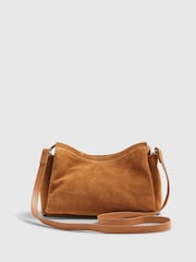 River Island Brown Leather Triple Compartment Cross Body Bag - Image 4 of 5