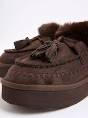 River Island Brown Whipstitch Tassle Slippers - Image 5 of 6