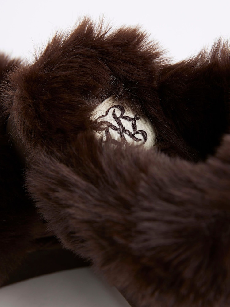 River Island Brown Whipstitch Tassle Slippers - Image 6 of 6