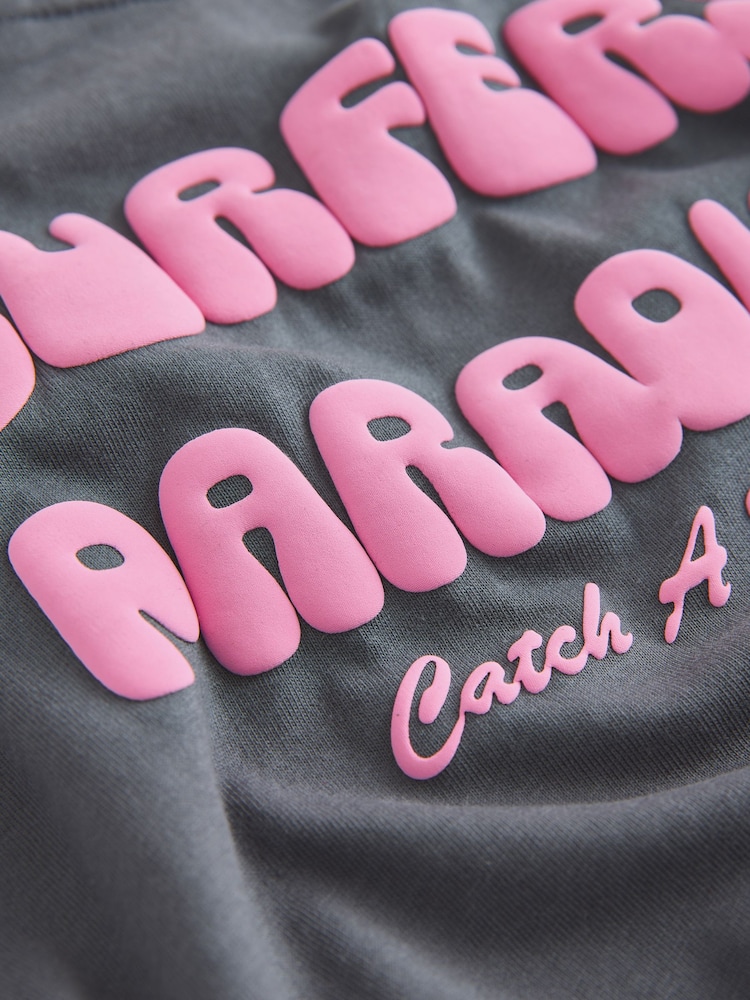 Charcoal Grey Surfers Paradise Short Sleeve Back Print T-Shirt and Shorts Set (3mths-7yrs) - Image 10 of 10