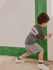 Charcoal Grey Surfers Paradise Short Sleeve Back Print T-Shirt and Shorts Set (3mths-7yrs) - Image 4 of 10