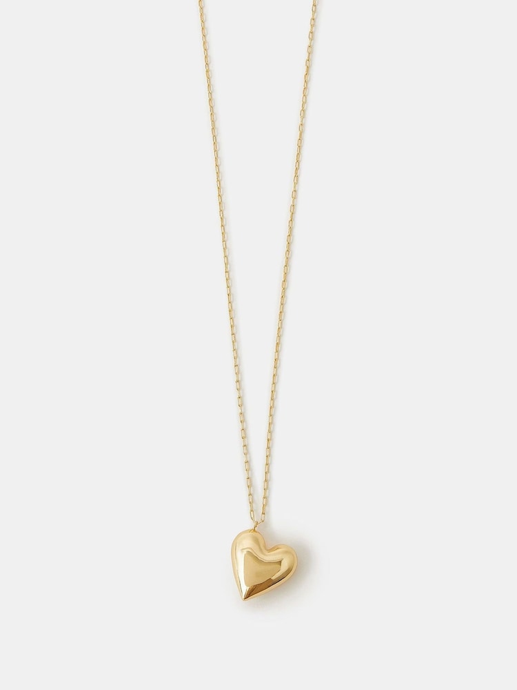 Accessorize Gold Tone 14ct Plated Heart Pendant Necklace - Image 2 of 2 Accessorize Gold Tone 14ct Plated Heart Pendant Necklace - Image 2 of 2